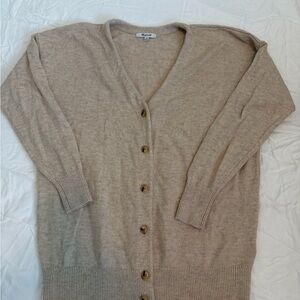 Madewell Tan Button-Up Cardigan